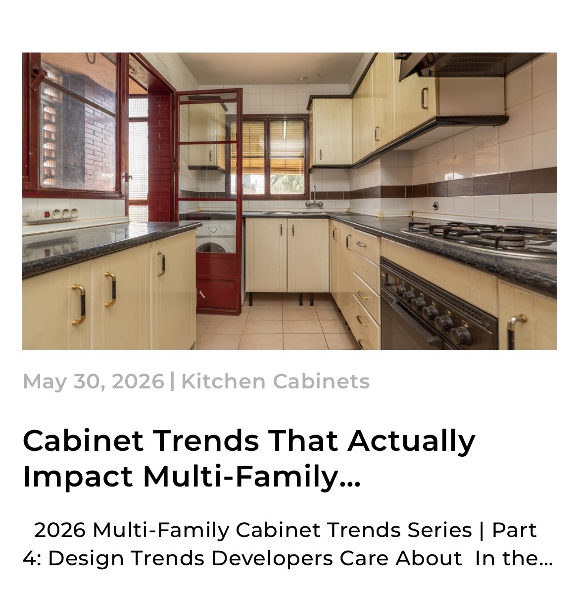Cabinet Trends That Actually Impact Multi-Family Development 